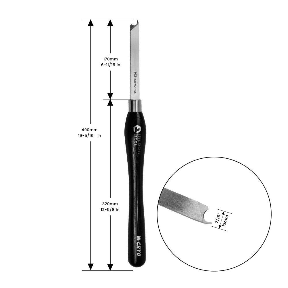 7/16" (12mm) Captive Ring Tool Wood Lathe Turning Tool M2 Cryo HSS - FindBuyTool