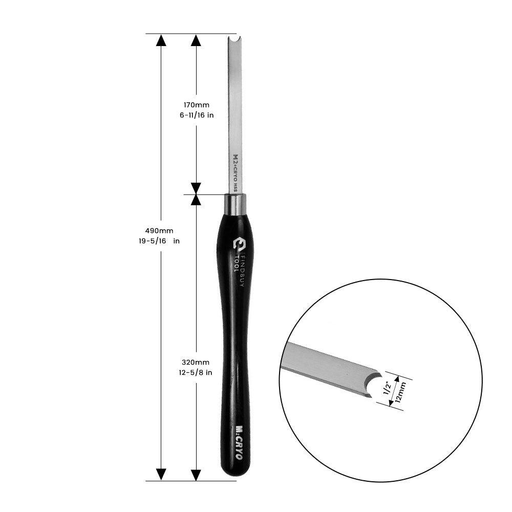 1/2" (12mm) Bead Forming Tool Wood Lathe Turning Tool M2 Cryo HSS - FindBuyTool