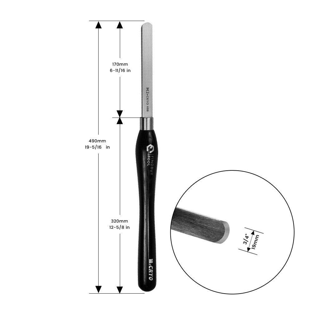 3/4" Round Nose Scraper Wood Lathe Turning Tool M2 Cryo HSS - FindBuyTool