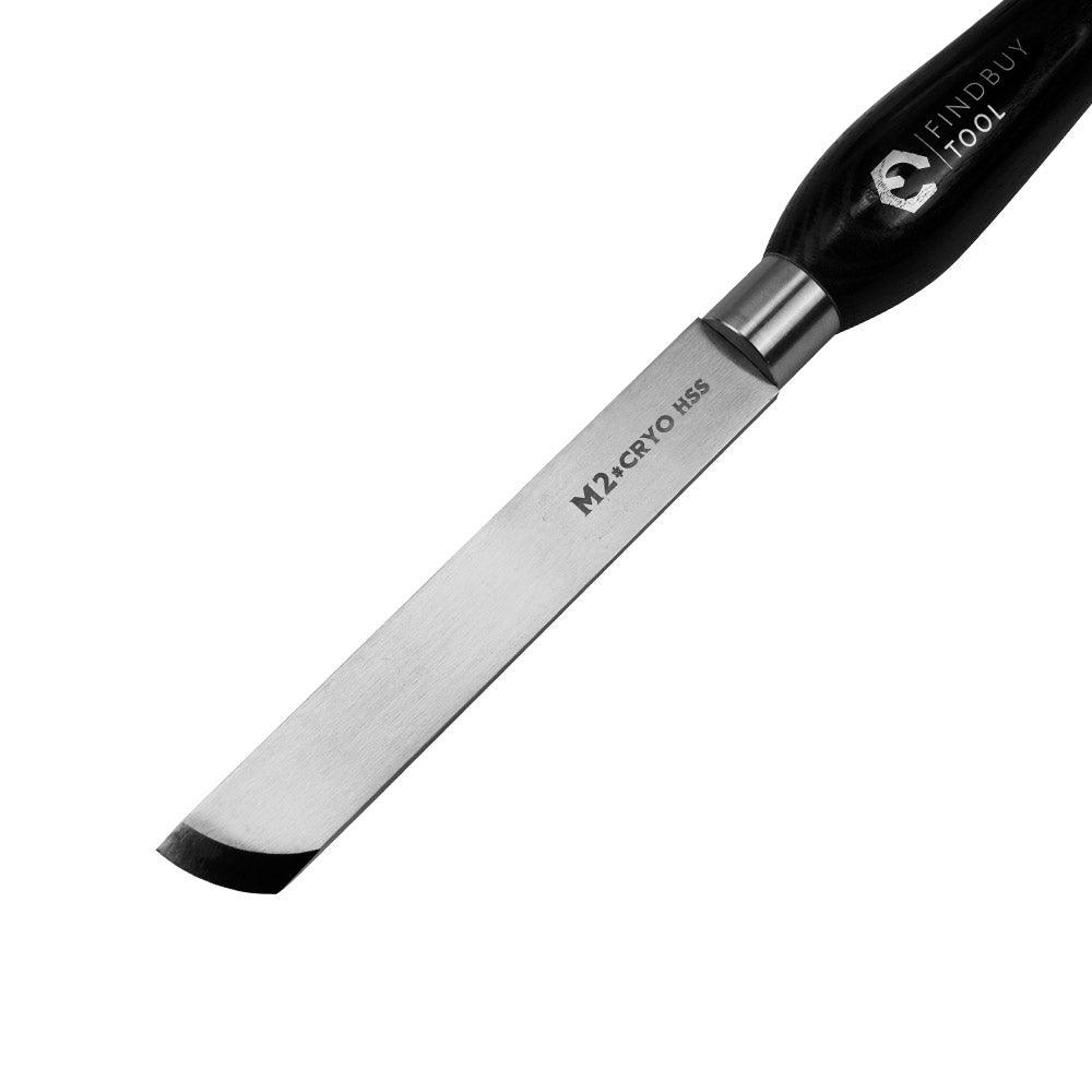 1" Skew Chisel Wood Lathe Turning Tool M2 Cryo HSS, Rounded Edge - FindBuyTool
