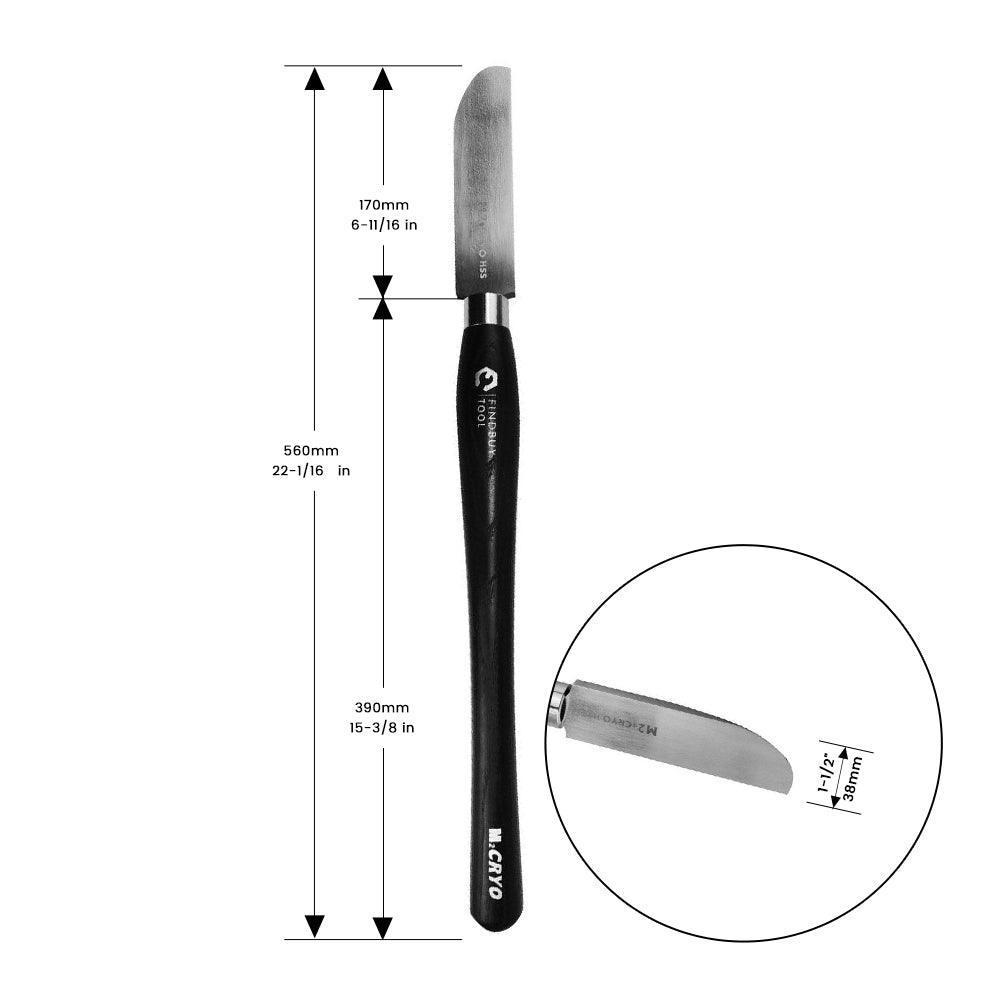 1-1/2" Half Round Scraper Wood Lathe Turning Tool M2 Cryo HSS - FindBuyTool
