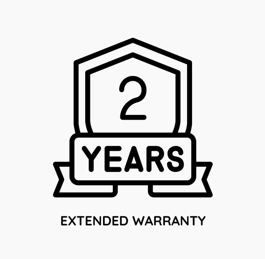 2 Years Extended Warranty badge for reliable woodworking tools