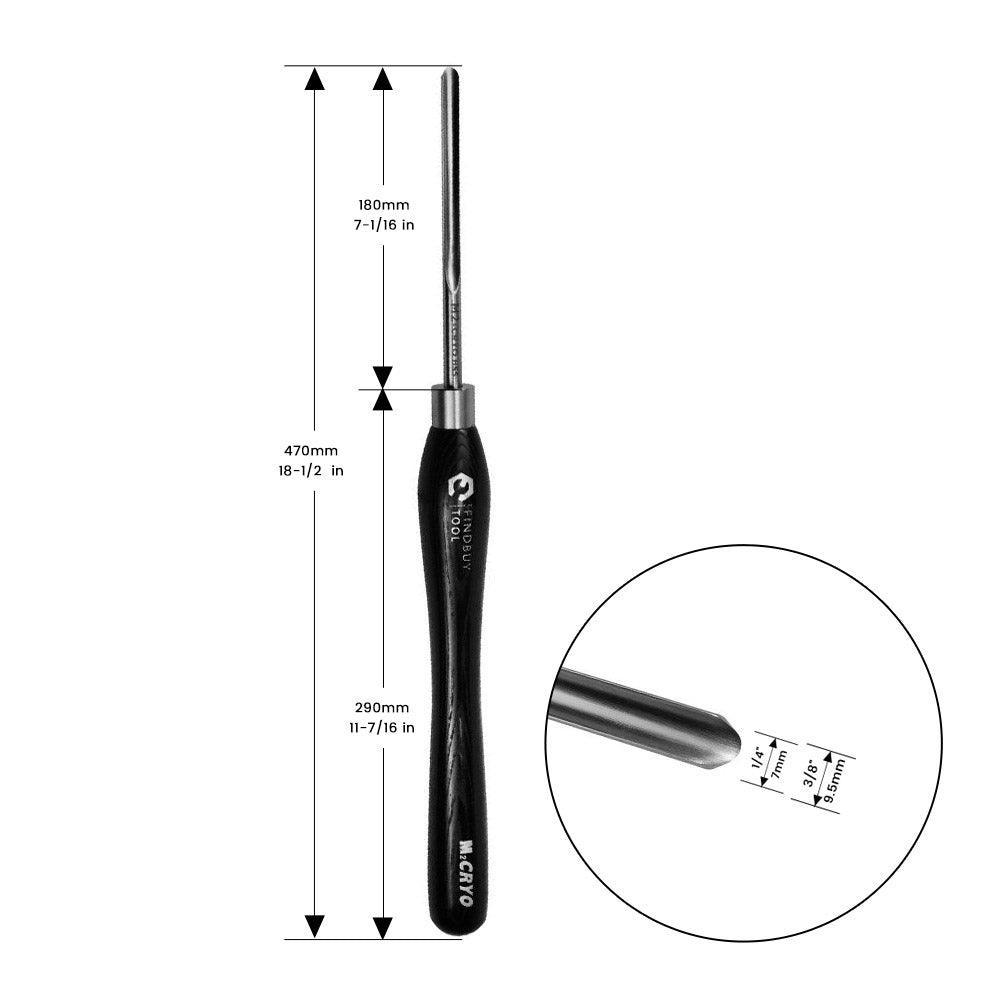3/8" Spindle Gouge Wood Lathe Turning Tool M2 Cryo HSS, Full Size - FindBuyTool