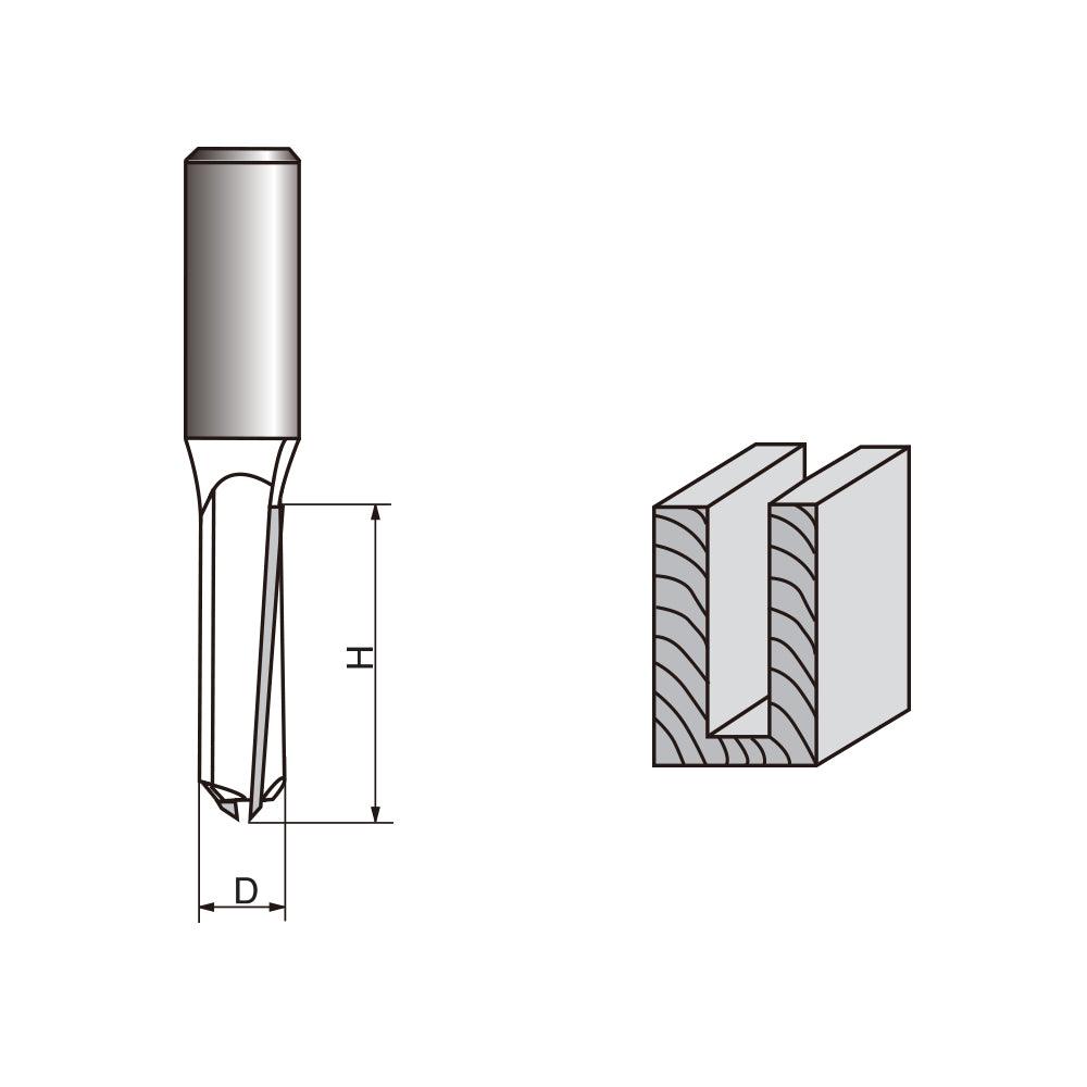 3 Degree Straight Router Bit, without bearing - FindBuyTool