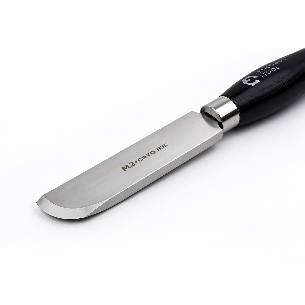FindBuyTool 38mm Curved Negative Rake Scraper with M2 Cryo HSS steel blade and black handle