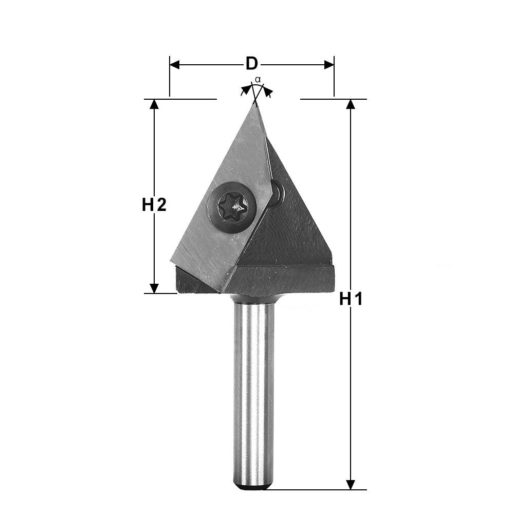 45 & 60 V Groove Router Bit with Carbide Insert - FindBuyTool