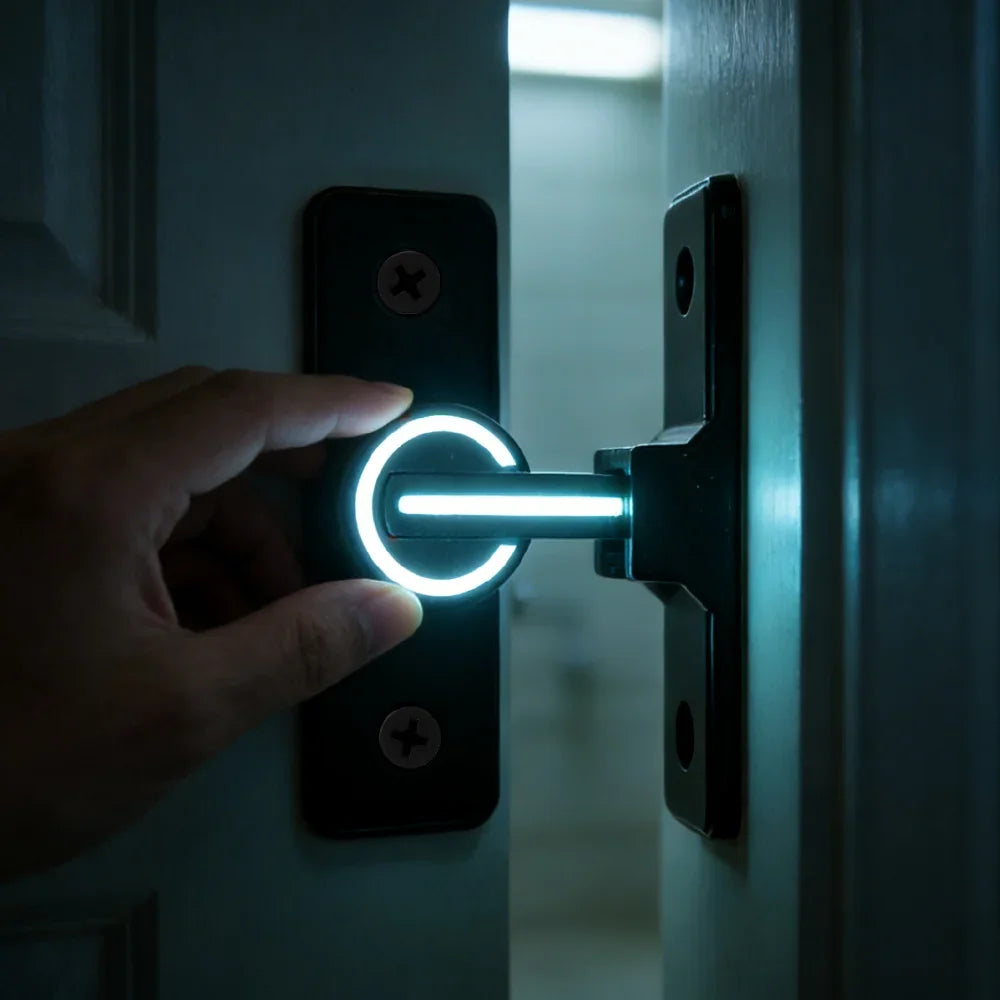 Glowing LED door handle with modern design for secure entry