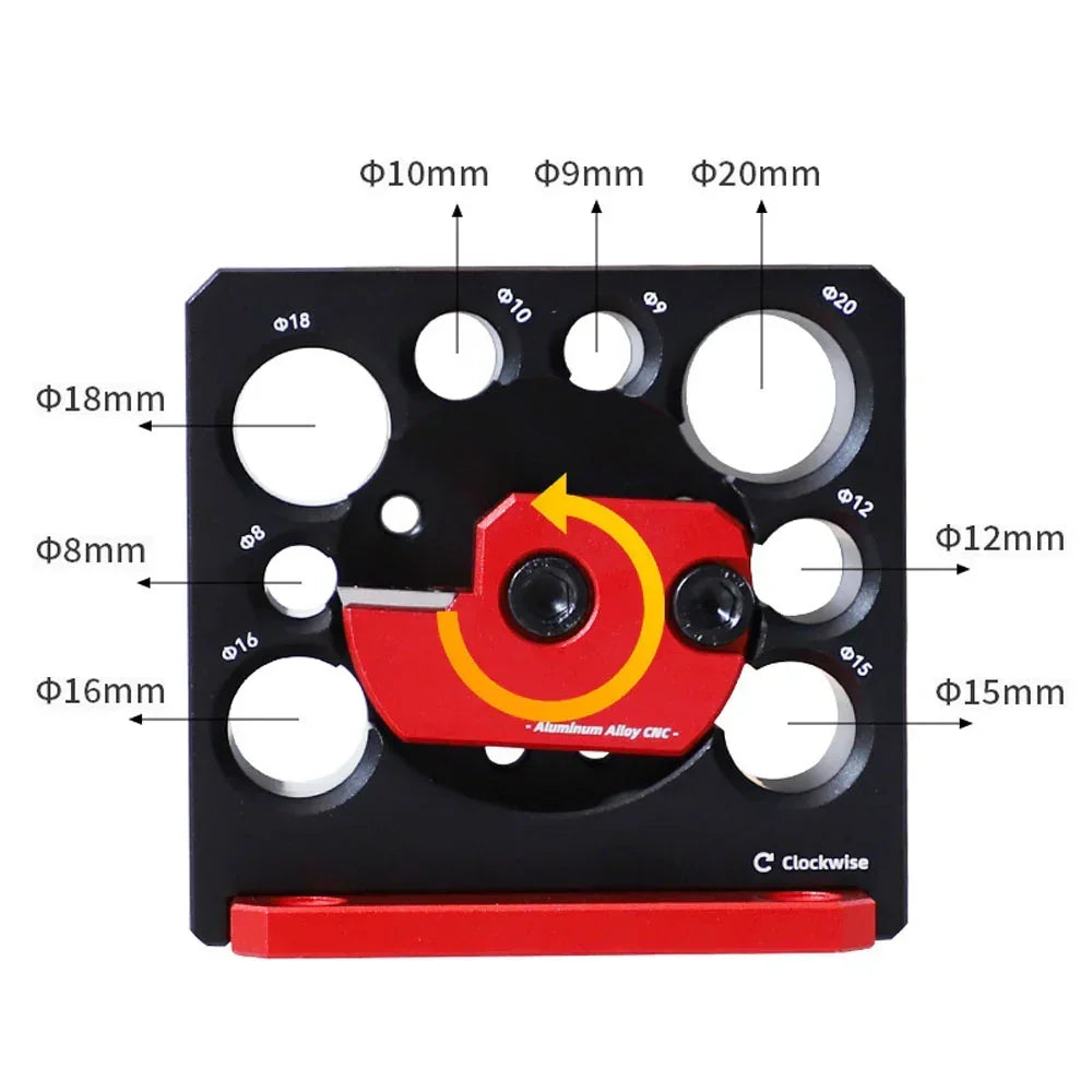 Precision aluminum alloy CNC tool with multiple diameter holes for woodworking projects