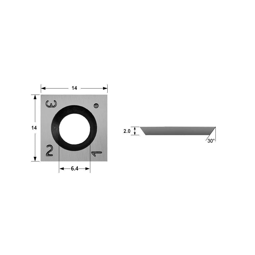 Carbide Insert Knife 14x14x2mm for Grizzly Spiral Cutterhead Planers Jointers - FindBuyTool