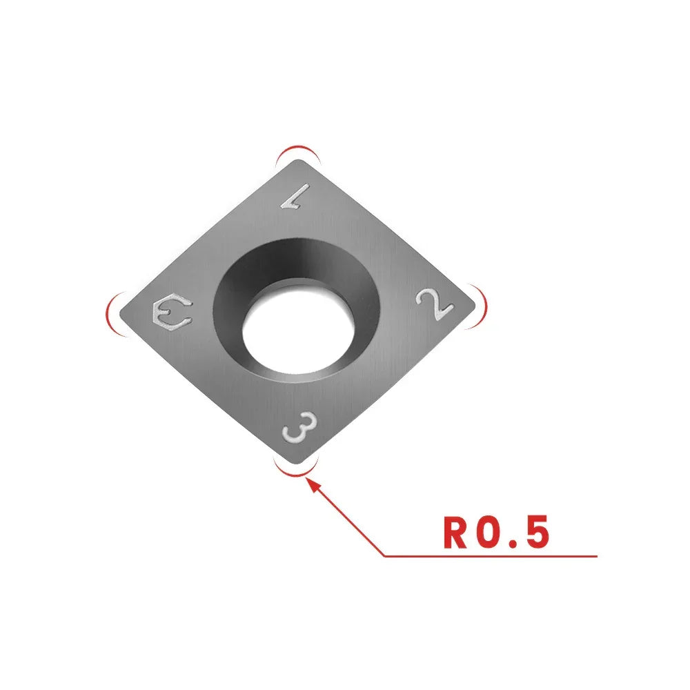 Carbide Insert Knife 15x15x2.5mm-30°-R150-4R0.5 for Helical Cutterhead, 4 Edges - FindBuyTool