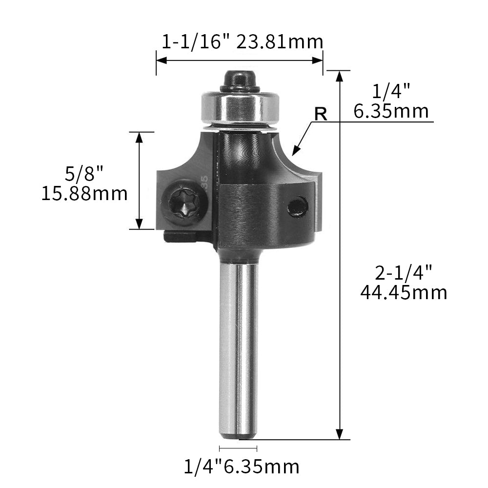 Corner Rounding Router Bit with Carbide Insert