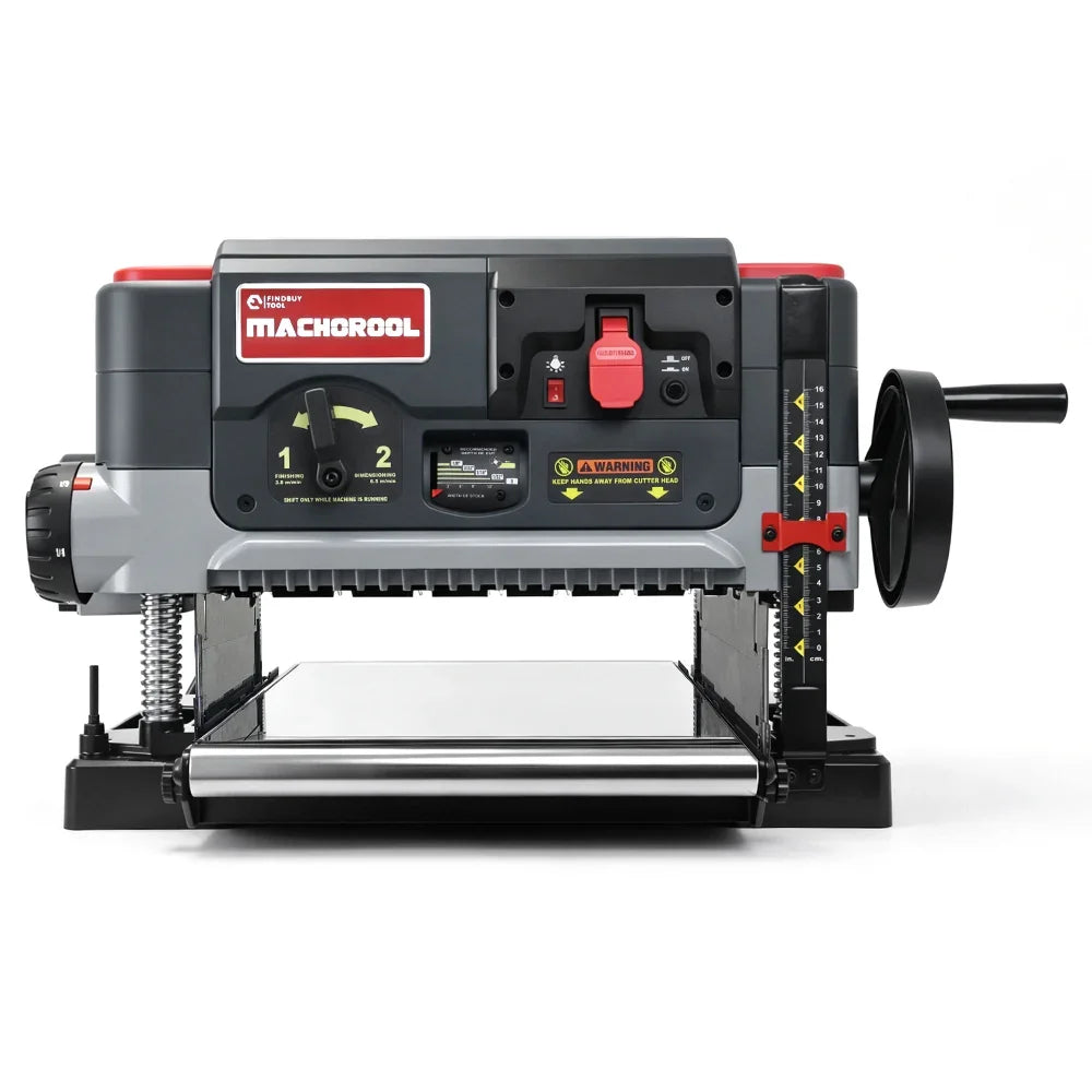 Machorool® FB132H 13" 2-Speed Thickness Planer with Helical Cutterhead - Findbuytool