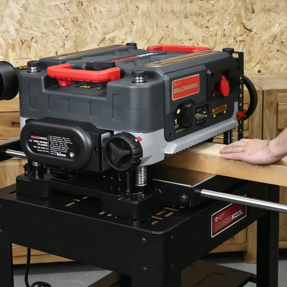 Machorool® FB132H 13" 2-Speed Thickness Planer with Helical Cutterhead - Findbuytool