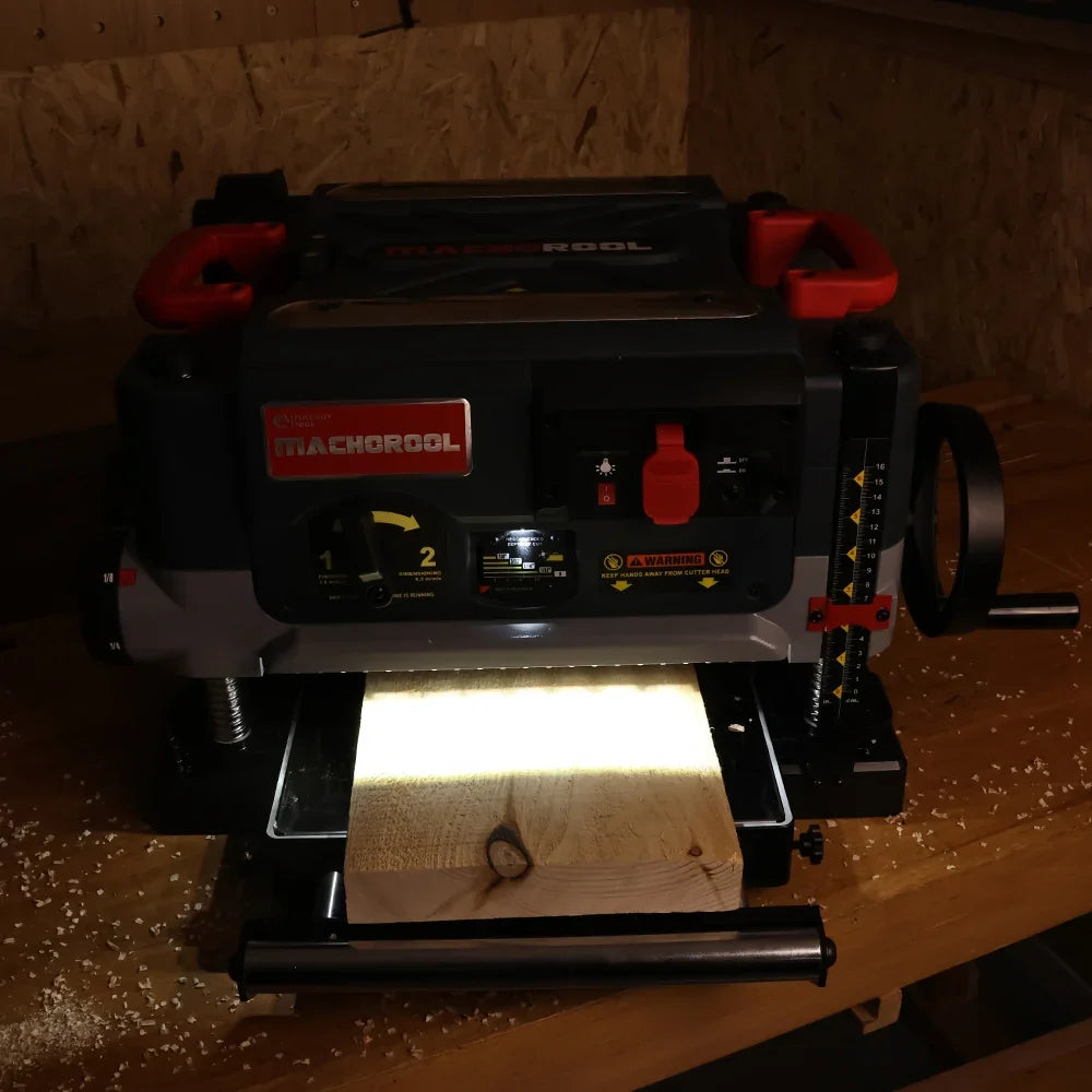 Machorool® FB132H 13" 2-Speed Thickness Planer with Helical Cutterhead - Findbuytool