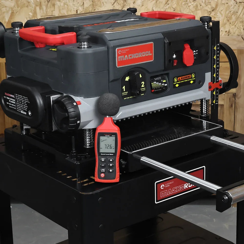 Machorool® FB132H 13" 2-Speed Thickness Planer with Helical Cutterhead - Findbuytool