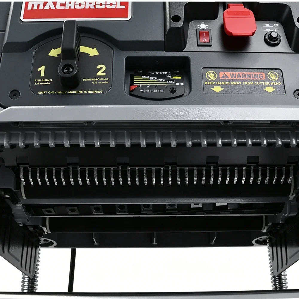 Machorool® FB132H 13" 2-Speed Thickness Planer with Helical Cutterhead - Findbuytool