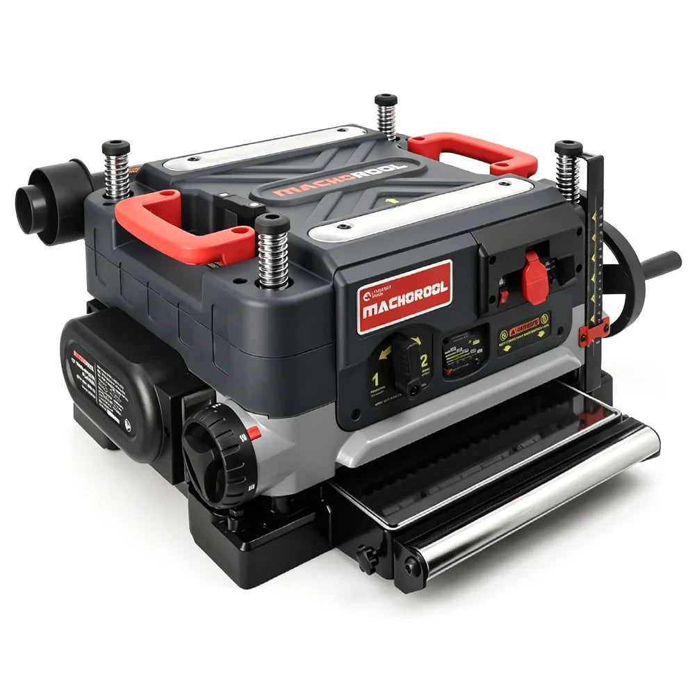 Machorool® FB132H 13" 2-Speed Thickness Planer with Helical Cutterhead - Findbuytool