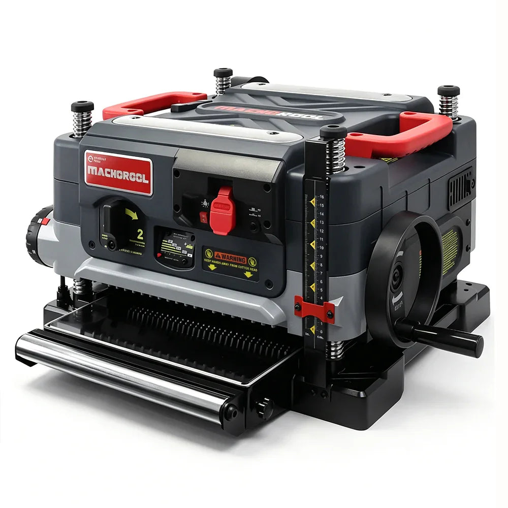 Machorool® FB132H 13" 2-Speed Thickness Planer with Helical Cutterhead - Findbuytool