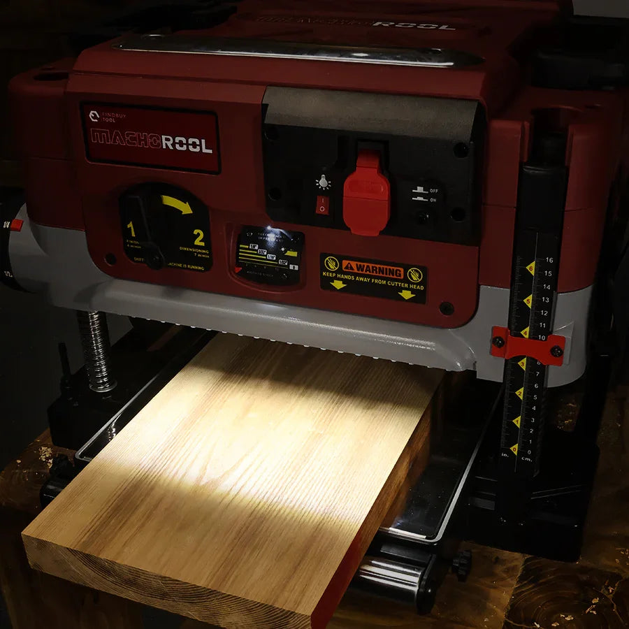 Machorool® FB132H 13" 2-Speed Thickness Planer with Helical Cutterhead - FindBuyTool