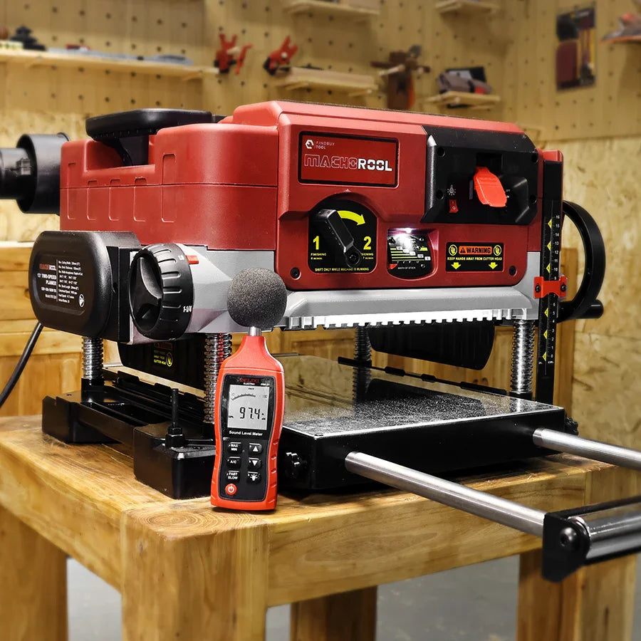 Machorool® FB132H 13" 2-Speed Thickness Planer with Helical Cutterhead - FindBuyTool