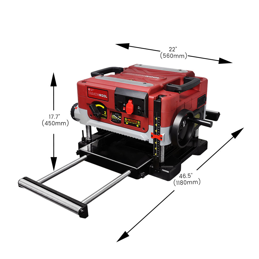 Machorool® FB132H 13" 2-Speed Thickness Planer with Helical Cutterhead - FindBuyTool