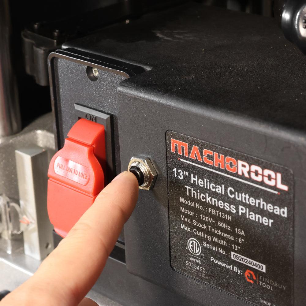 FindBuyTool Machorool® FB131H 13" Benchtop Wood Thickness Planer with Helical Cutterhead - FindBuyTool