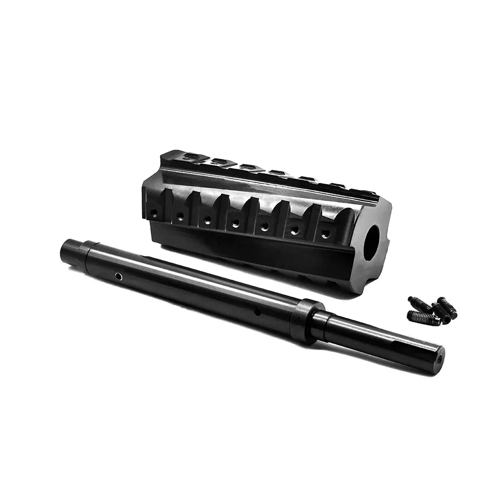 Black metal tool components with screws, precision-engineered for woodworking projects