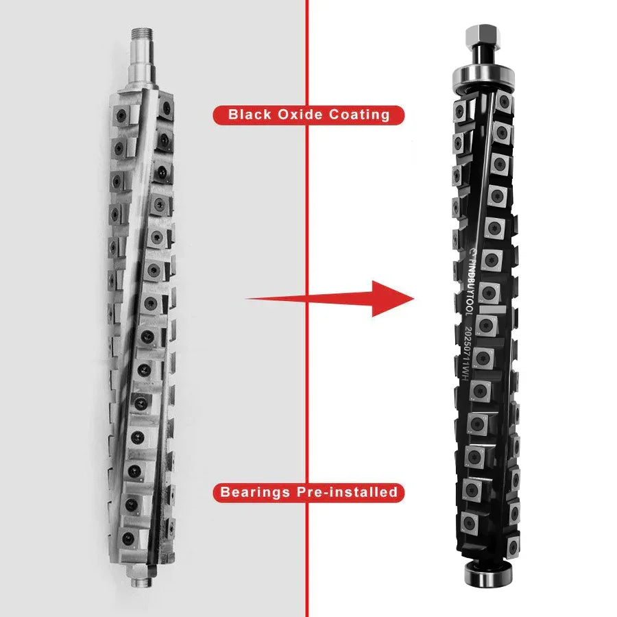 Helical Cutterhead for DeWalt DW735/DW735X/DW735-XE Thickness Planer, 4 Rows - FindBuyTool
