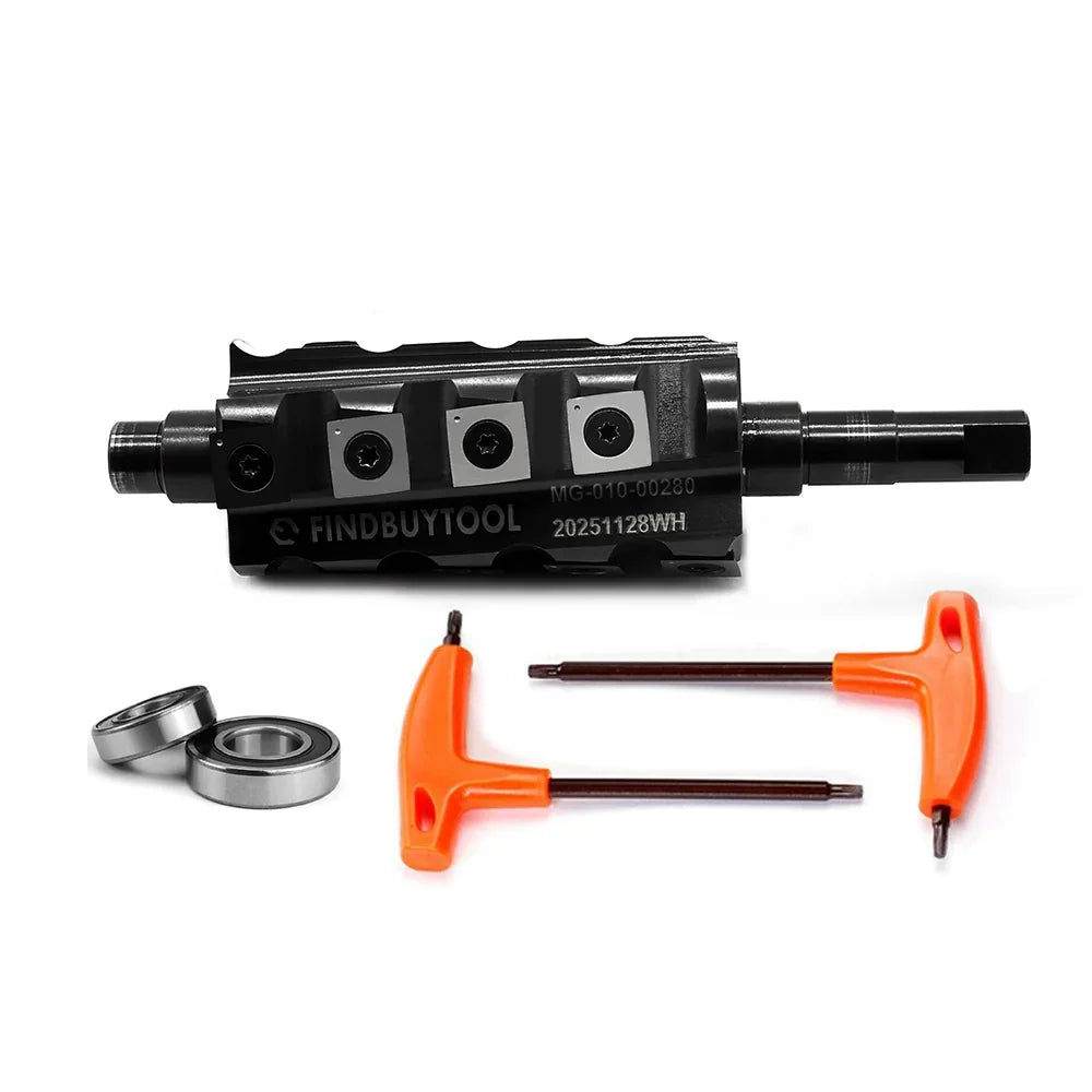 Precision woodworking tool with orange hex keys and metal bearings for reliable performance