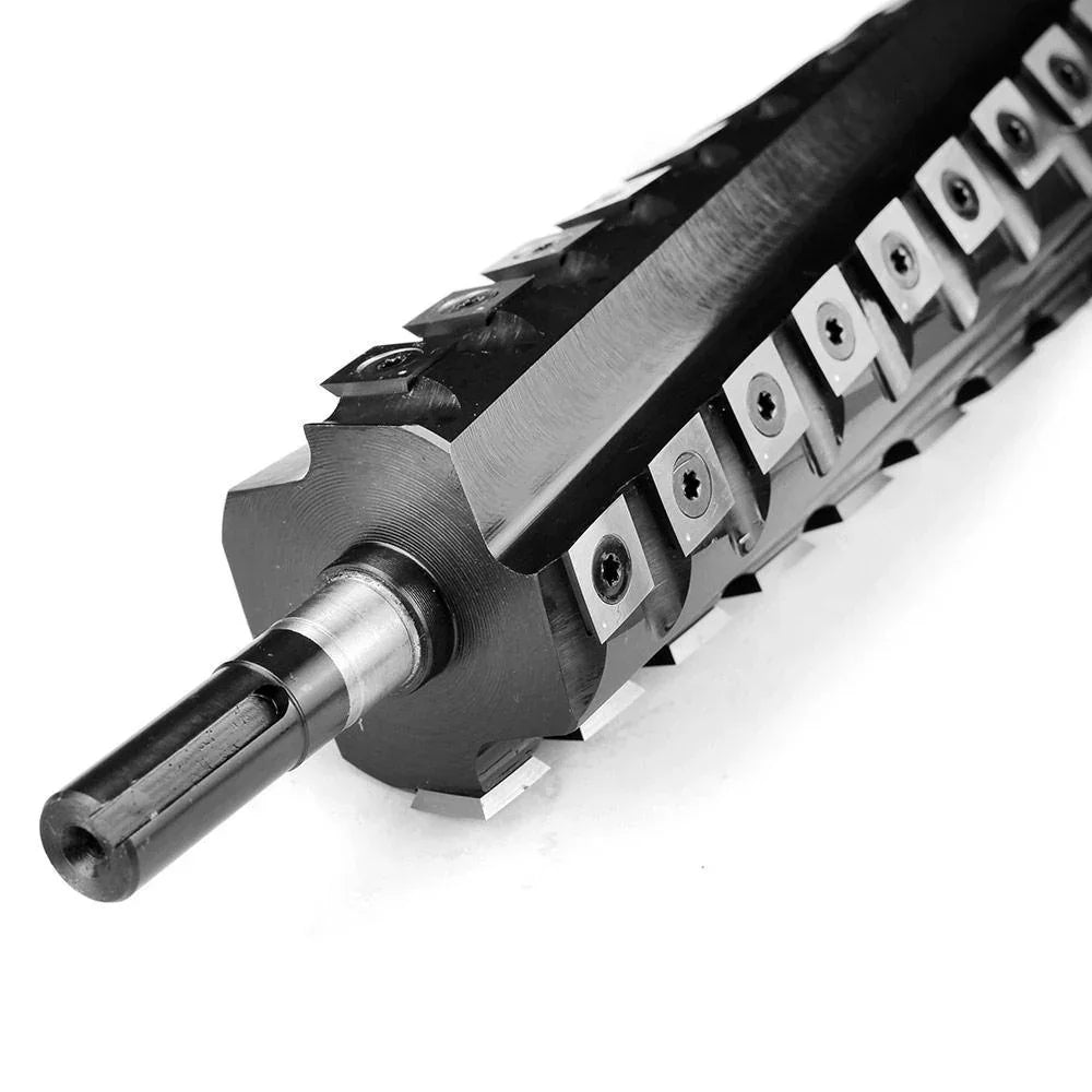 Precision woodworking router bit with carbide inserts for clean, accurate cuts