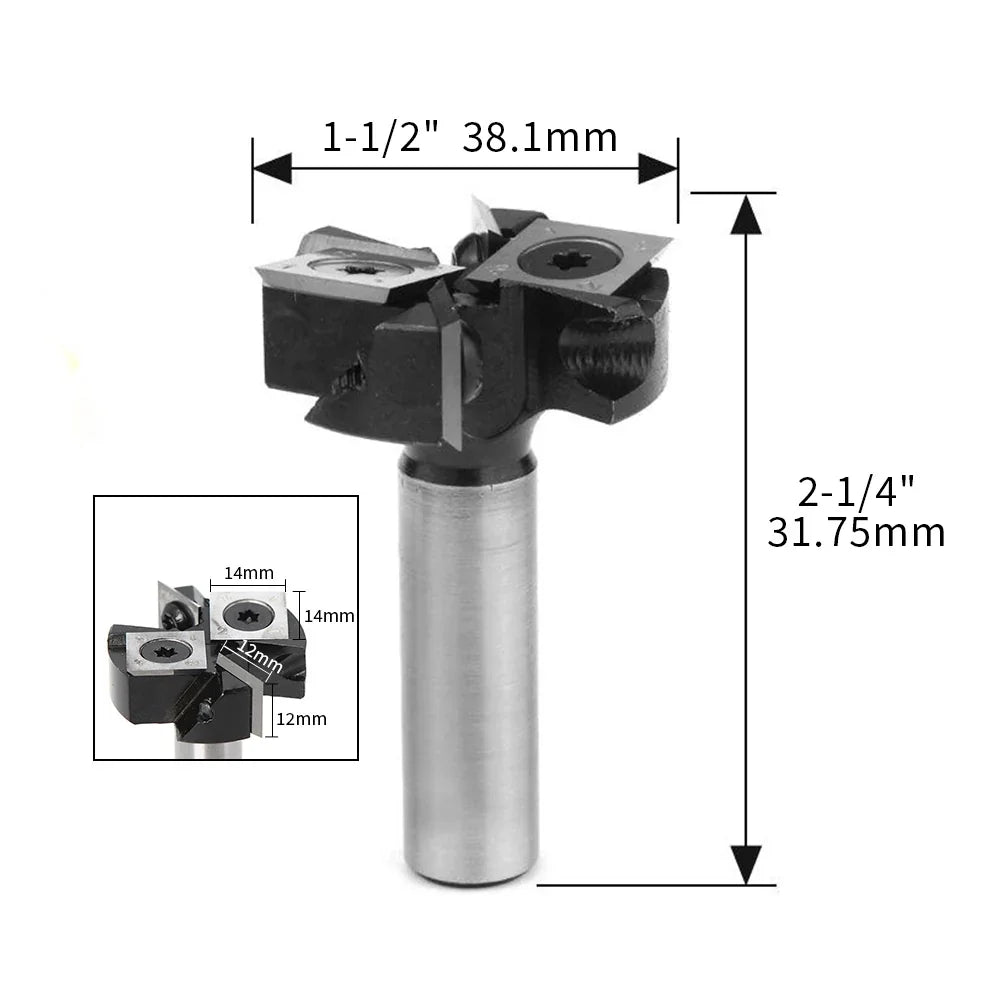 Slab Flattening Router Bit 2+2 Flutes with Carbide Insert - FindBuyTool
