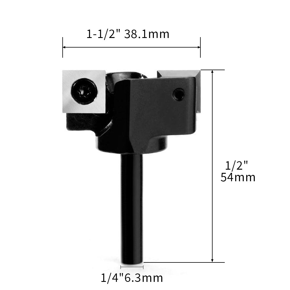 Broca de enrutador de aplanamiento de losa con insertos de carburo de 2 alas