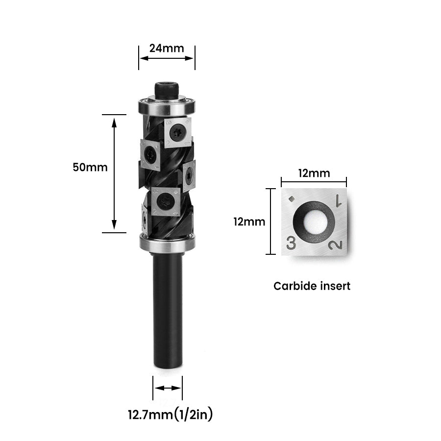 Spiral Flush Trim Router Bit with 10 Carbide Inserts - FindBuyTool