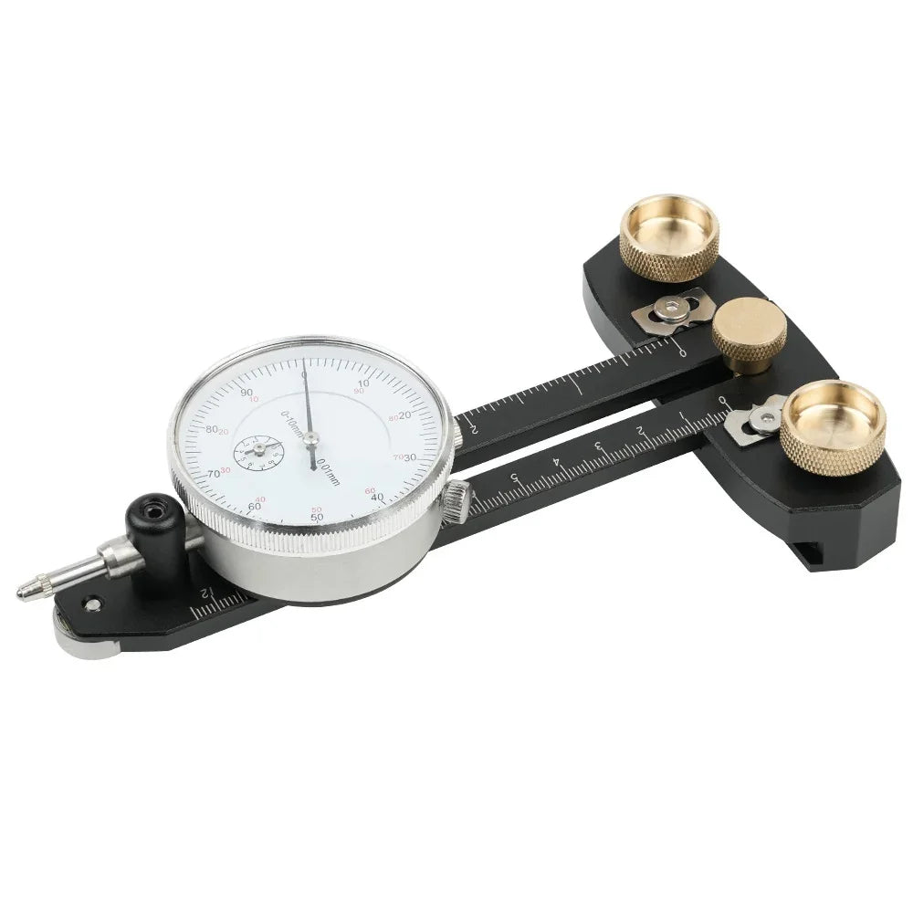 Precision dial indicator with measurement scale for woodworking and metalworking projects