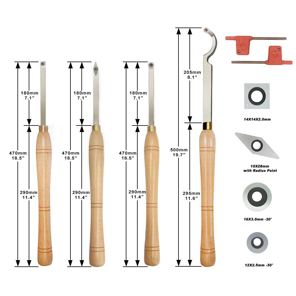 Woodturning Carbide Lathe Tool Set of 4 - FindBuyTool