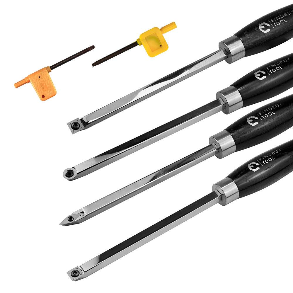 Carbide Woodturning Tool Set 4PC Full Size - FindBuyTool