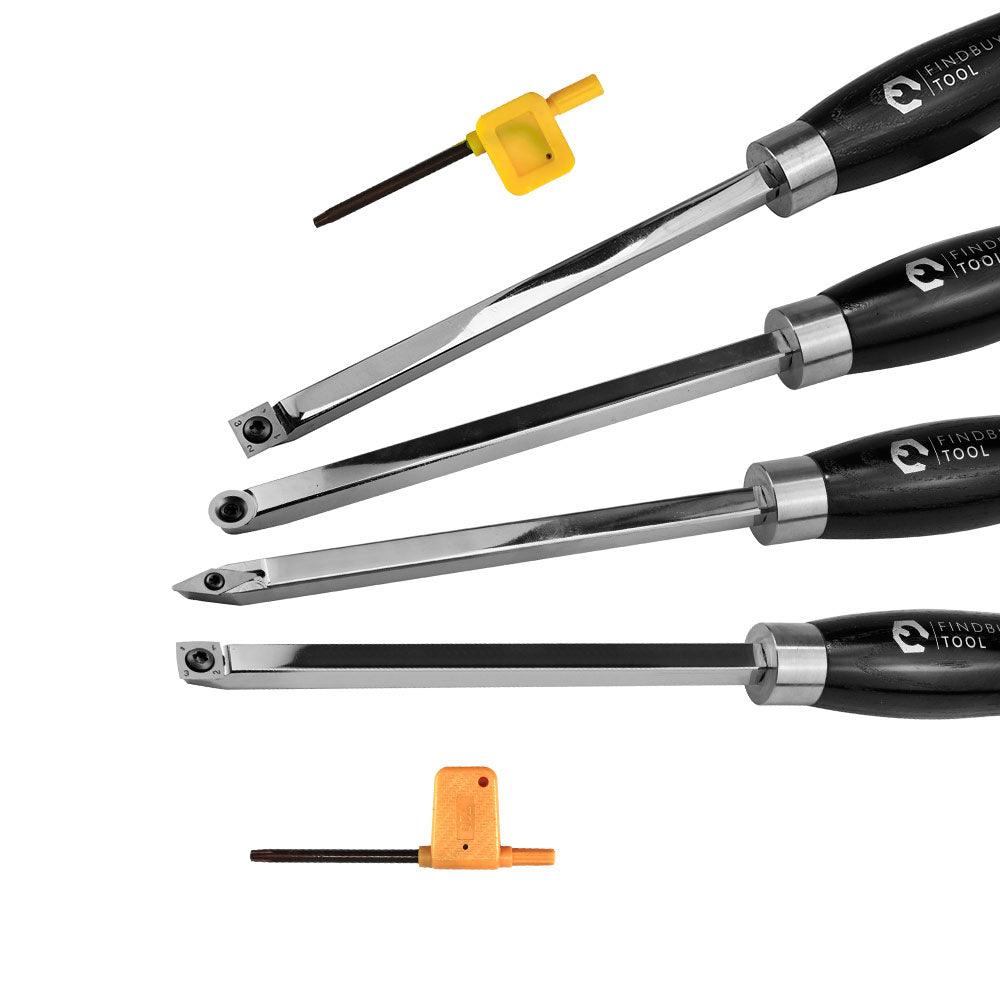 Carbide Woodturning Tool Set 4PC Full Size - FindBuyTool