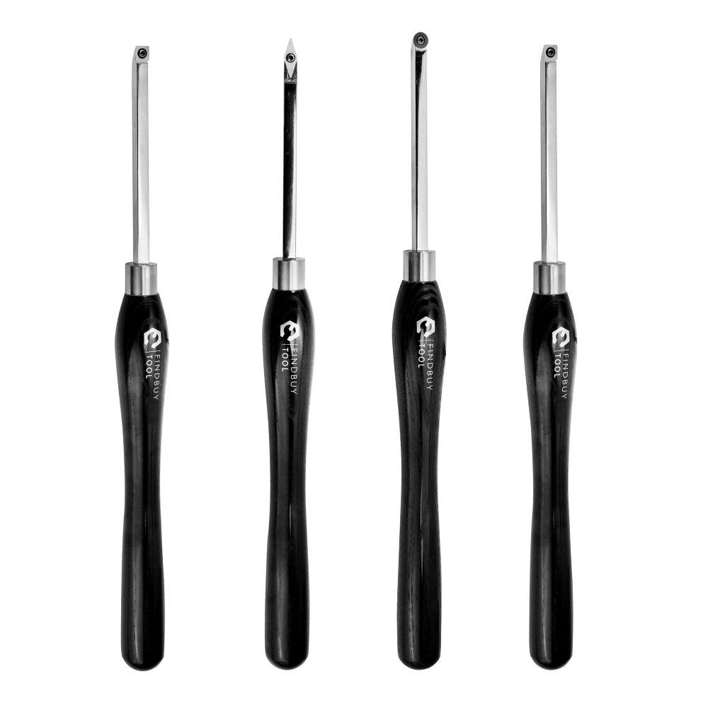 Carbide Woodturning Tool Set 4PC Mid Size - FindBuyTool