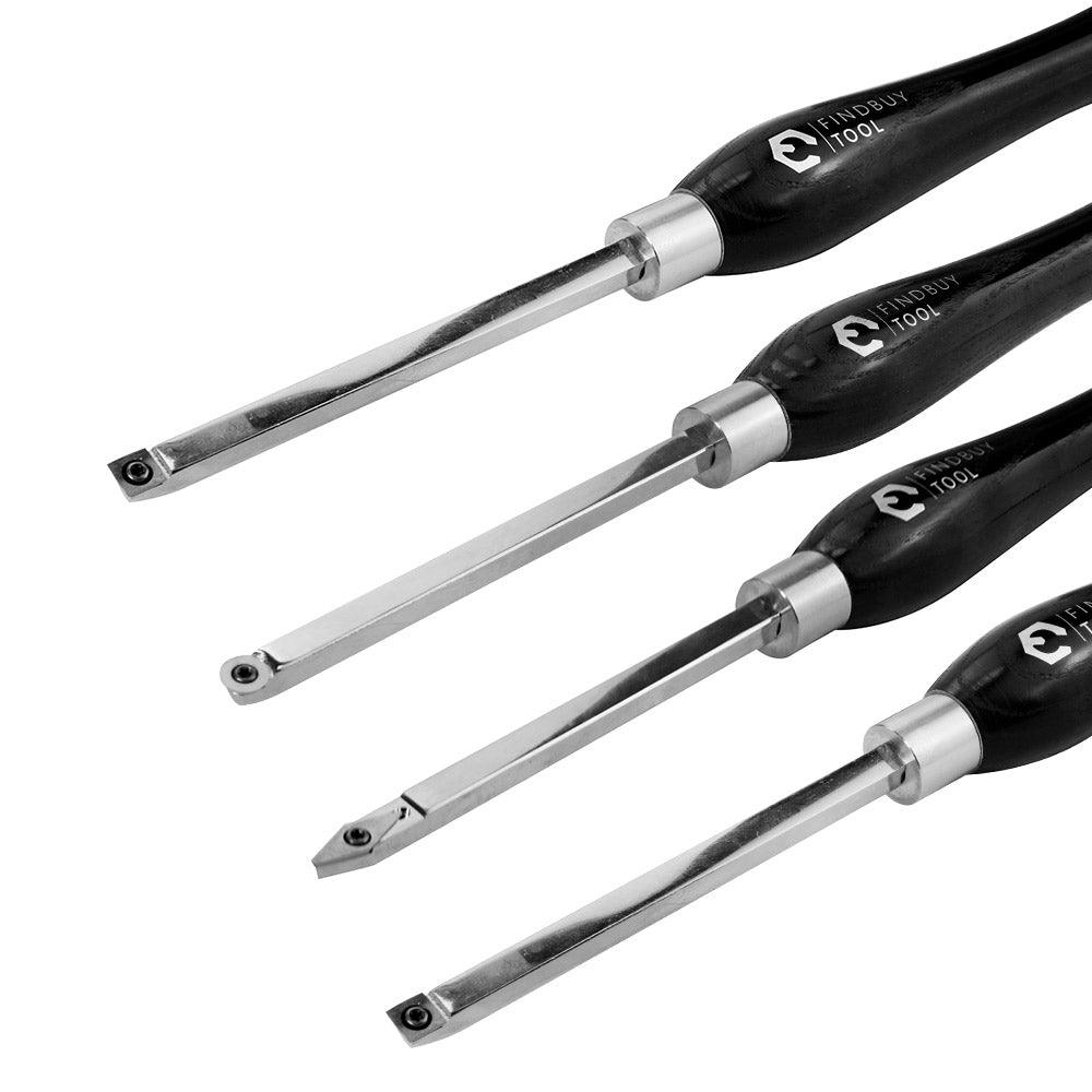 Carbide Woodturning Tool Set 4PC Mid Size - FindBuyTool