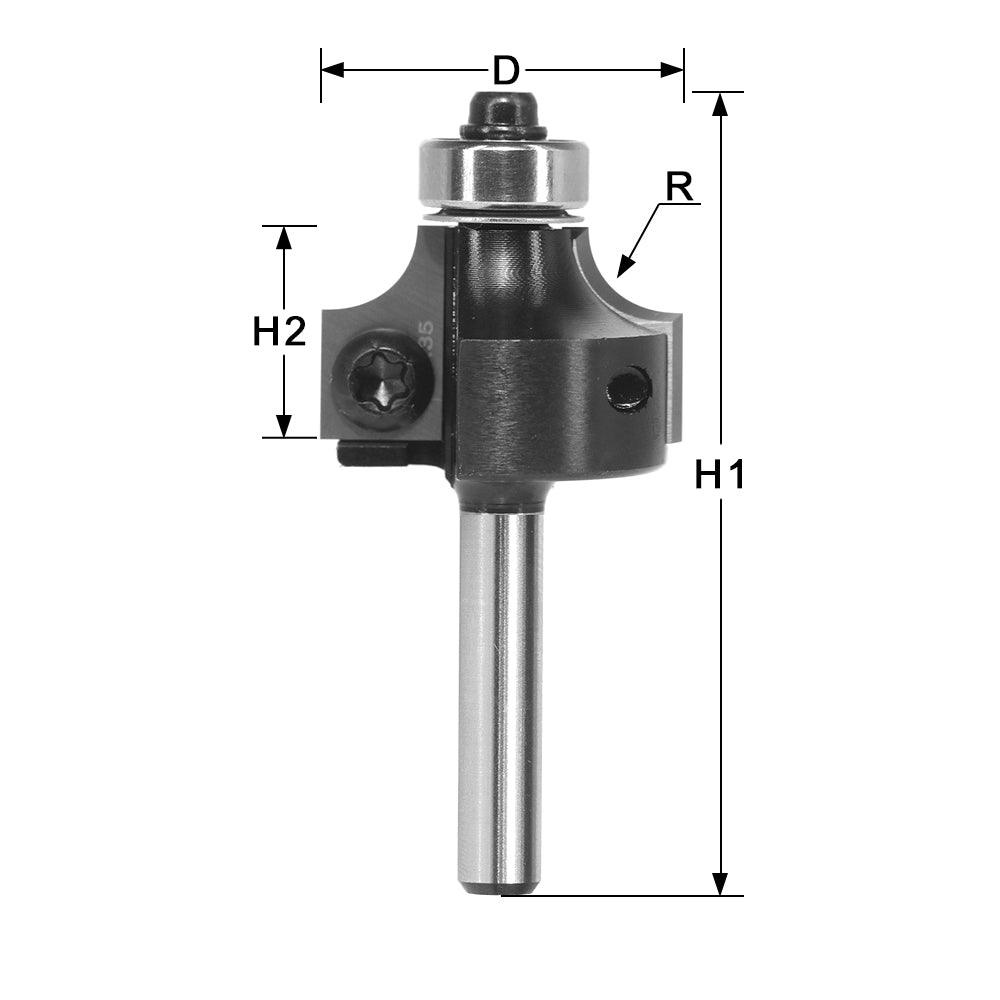 Corner Round Router Bit with Carbide Insert - FindBuyTool