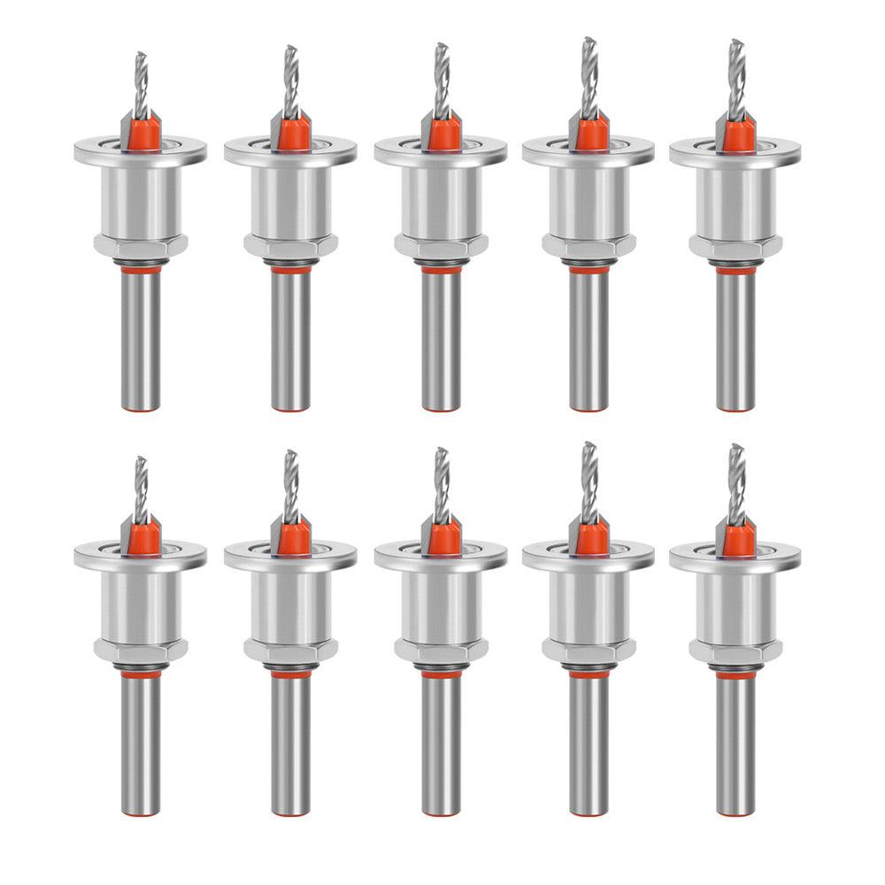 Countersink Drill Bit with Adjustable Depth Stop 10-Piece Set - FindBuyTool