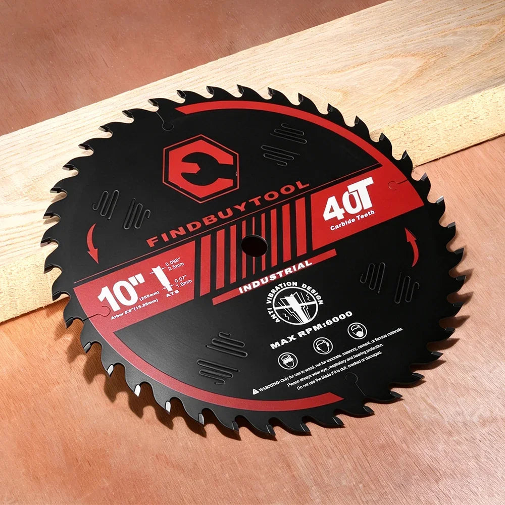 Findbuytool 10-Inch 40-Tooth Saw Blade for Table Saw, Miter Saw
