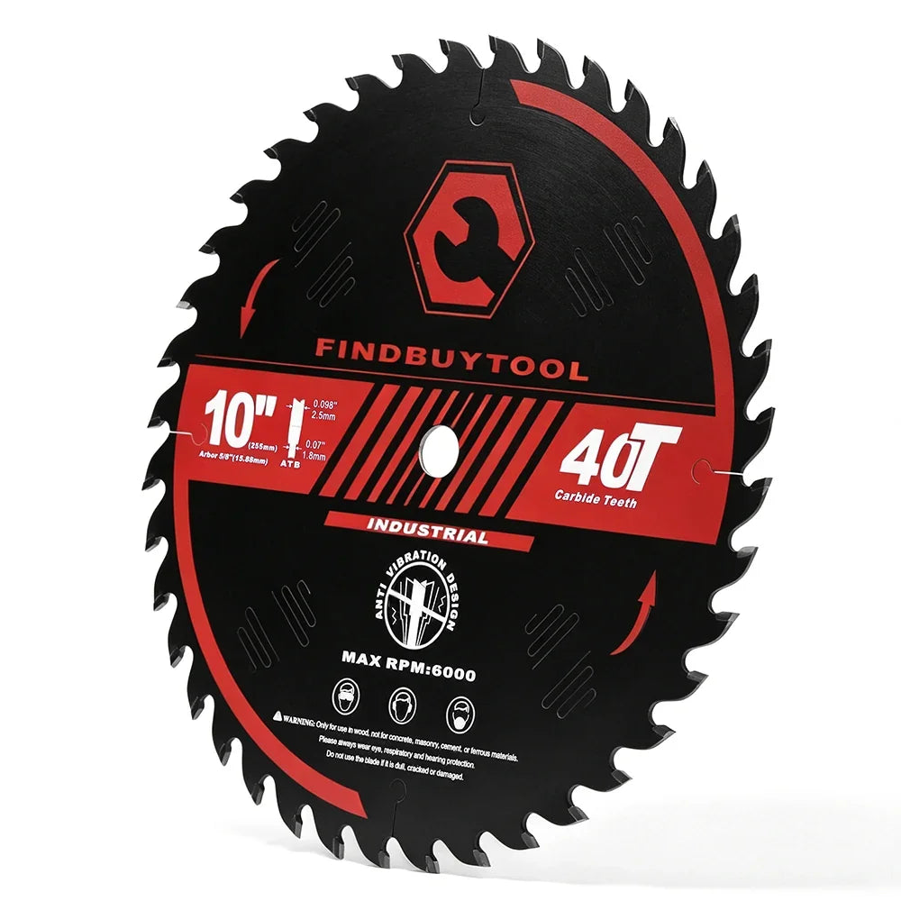 Findbuytool 10-Inch 40-Tooth Saw Blade for Table Saw, Miter Saw