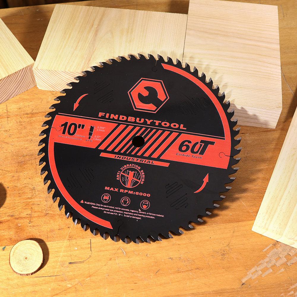 Findbuytool 10-Inch 60-Tooth Saw Blade for Table Saw, Miter Saw - FindBuyTool
