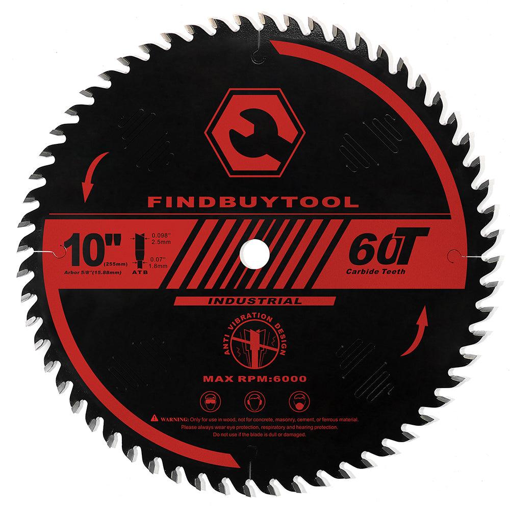 Findbuytool 10-Inch 60-Tooth Saw Blade for Table Saw, Miter Saw - FindBuyTool