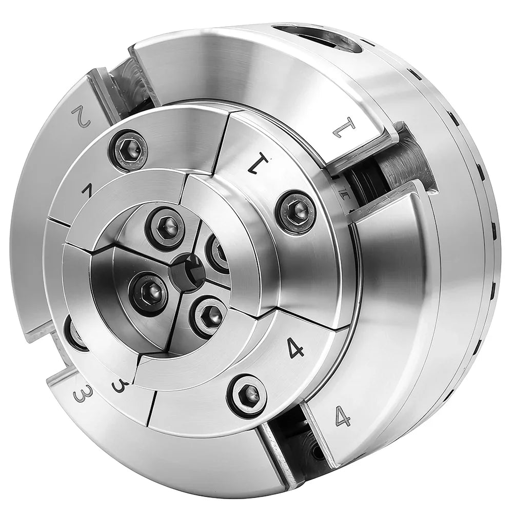 Precision 4-jaw lathe chuck for woodworking and metalworking projects