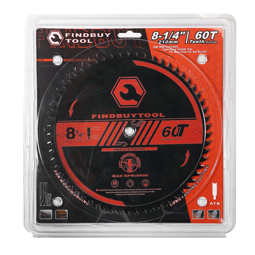 Findbuytool 8-1/4-inch 60-Tooth Saw Blade for Table Saw, Circular Saw - FindBuyTool