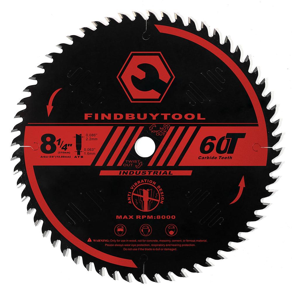 Findbuytool 8-1/4-inch 60-Tooth Saw Blade for Table Saw, Circular Saw - FindBuyTool