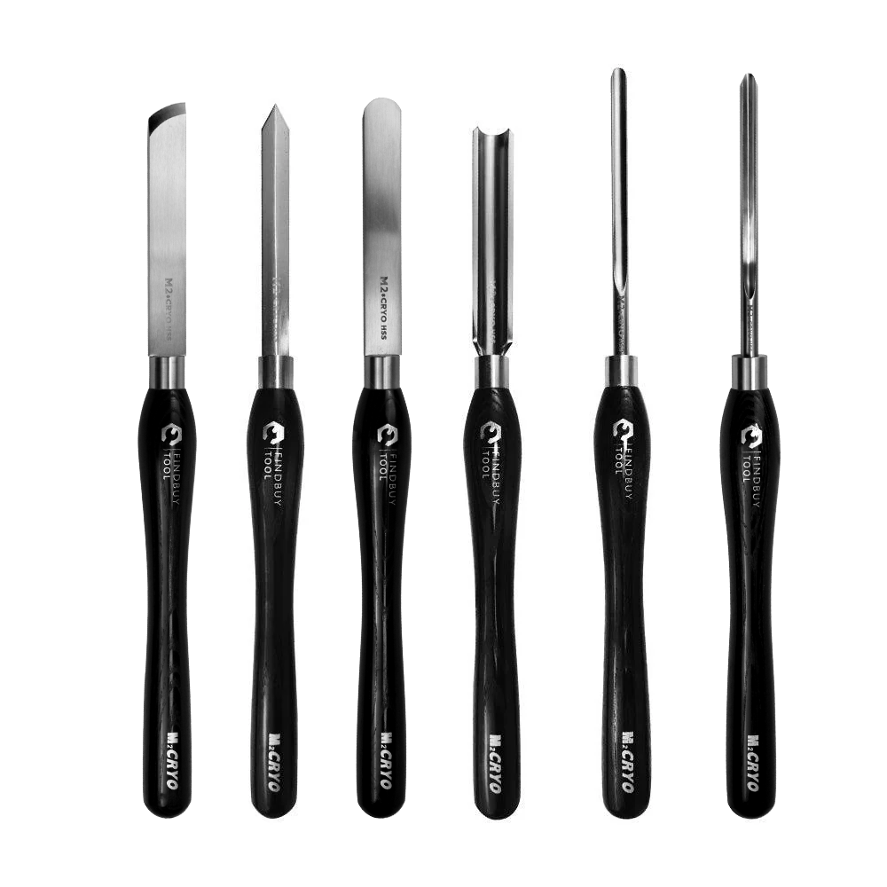 M2 Cryo HSS 6 PCS Wood Turning Lathe Chisel Set for Beginners