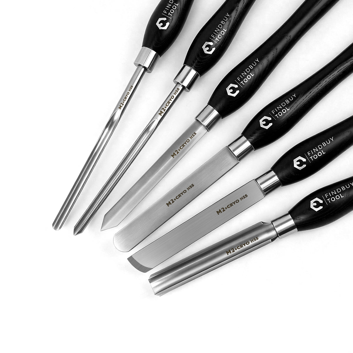 FindBuyTool M2 Cryo HSS 6 piece wood turning lathe chisel set for beginners
